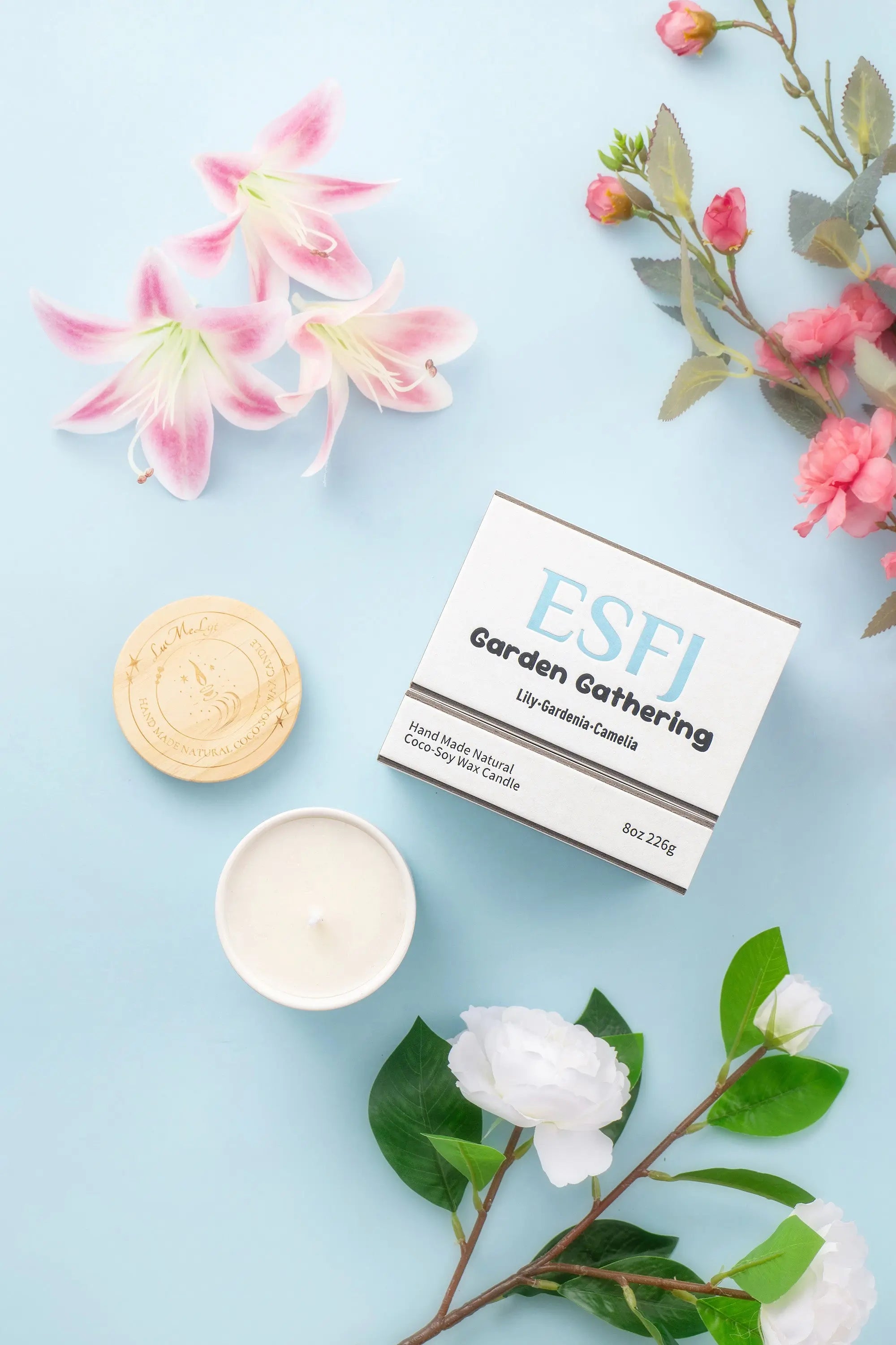 ESFJ scented candle – coconut soy wax, MBTI personality gift