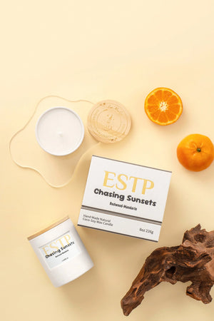 ESTP scented candle – coconut soy wax, MBTI personality gift